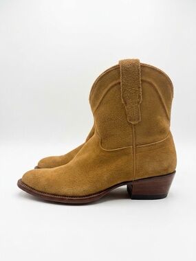 Tecovas Suede Western Ankle Boots in Camel